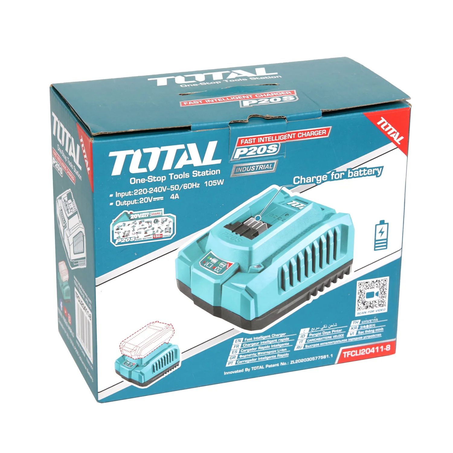 Total TFCLI20411 P20S battery charger 21v 4.0Ah
