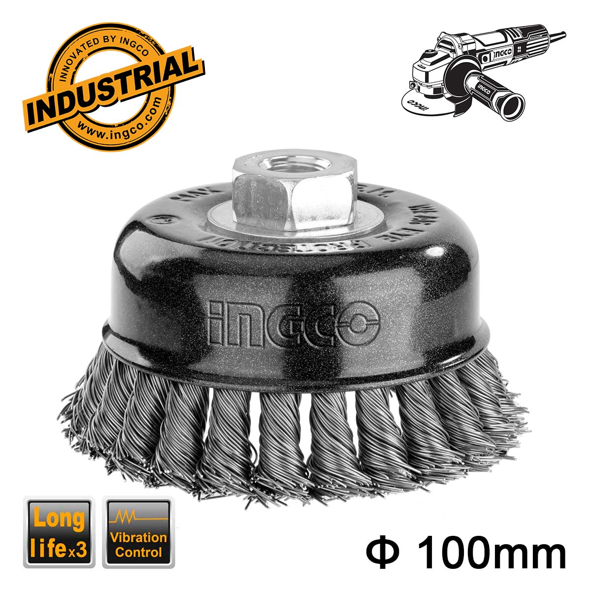 Ingco WB21005 Wire cup brush Dia: 100mm, 4"