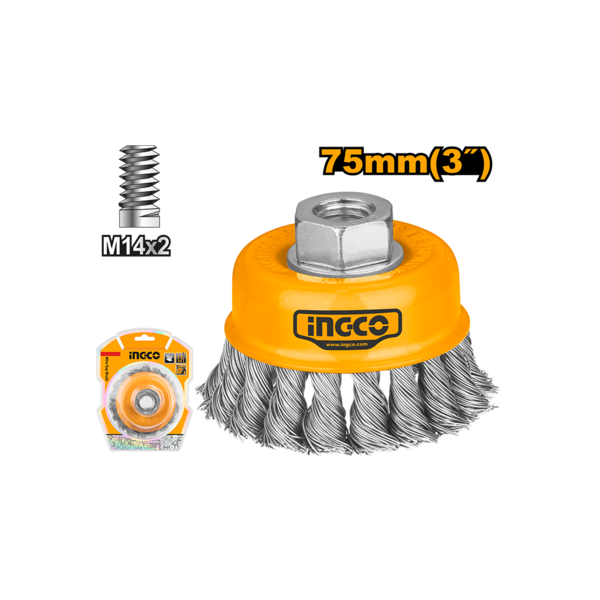 Ingco WB20751 Wire cup brush Dia: 75mm, 3"