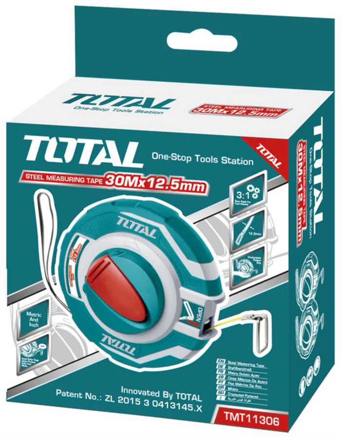 Total  TMT11306 Steel measuring tape 30mx12.5mm