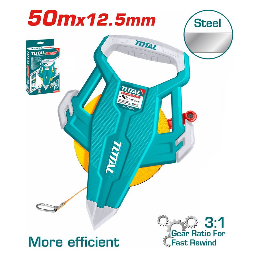 Total  TMT710506 Steel measuring tape 50mx12.5mm