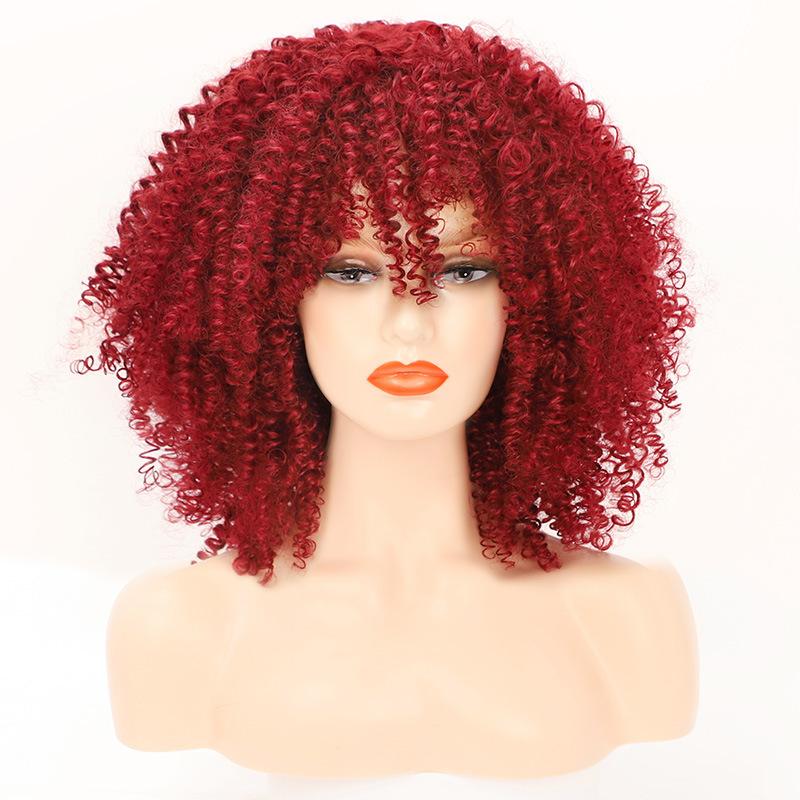 Fashion Women Curly Wig Synthetic Fiber Long Curly Hair and Ombre Wig Suitable