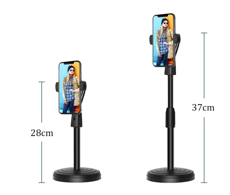 2-in-1 Mobile Phone & Tablet Holder – 360° Rotating Desktop Stand for Live Streaming & Overhead Video Shooting