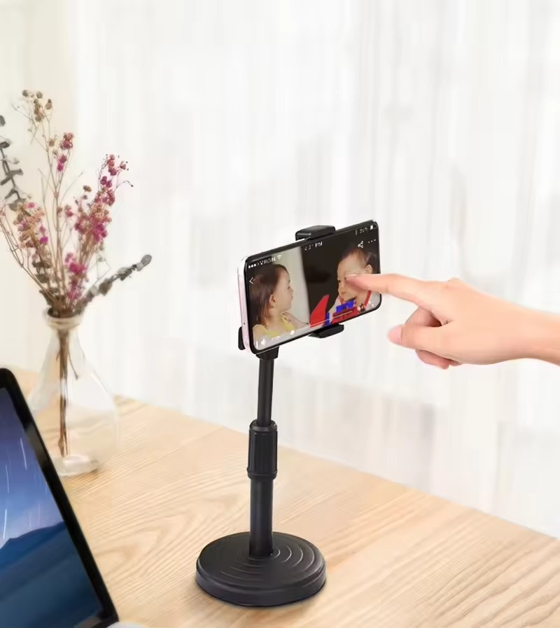 2-in-1 Mobile Phone & Tablet Holder – 360° Rotating Desktop Stand for Live Streaming & Overhead Video Shooting