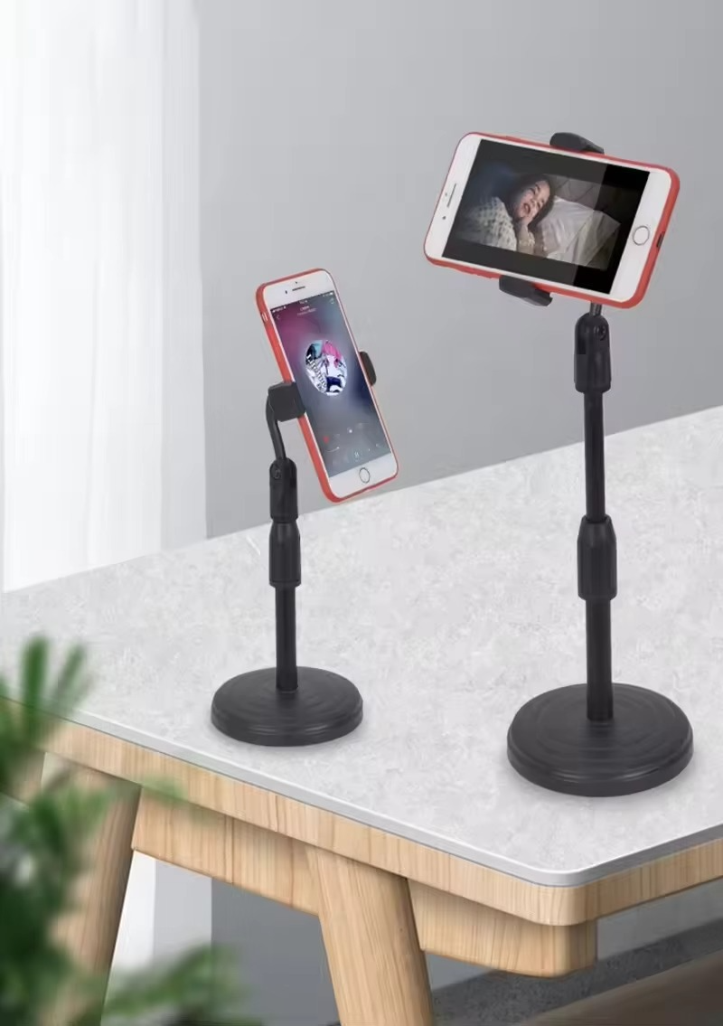 2-in-1 Mobile Phone & Tablet Holder – 360° Rotating Desktop Stand for Live Streaming & Overhead Video Shooting