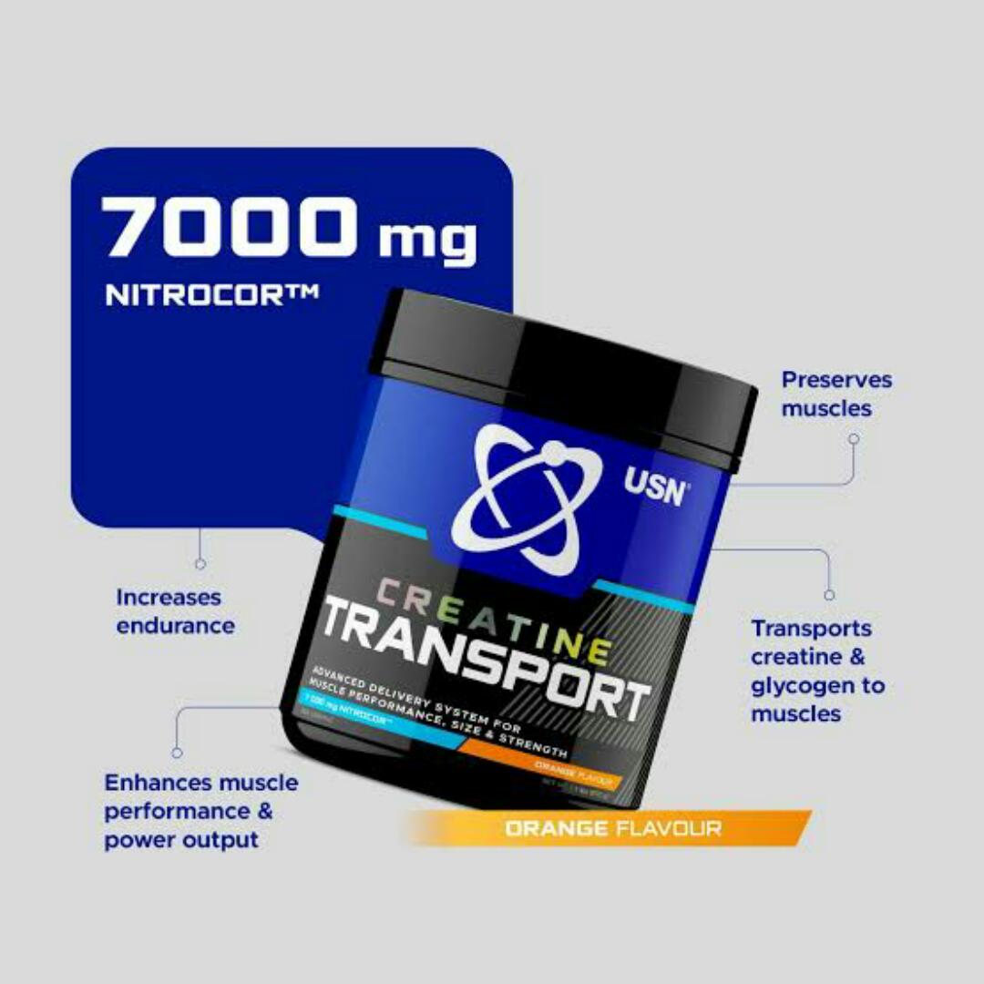 USN CREATINE TRANSPORT Advanced delivery system for Muscle performance,Size and strength NET WT 650 grams