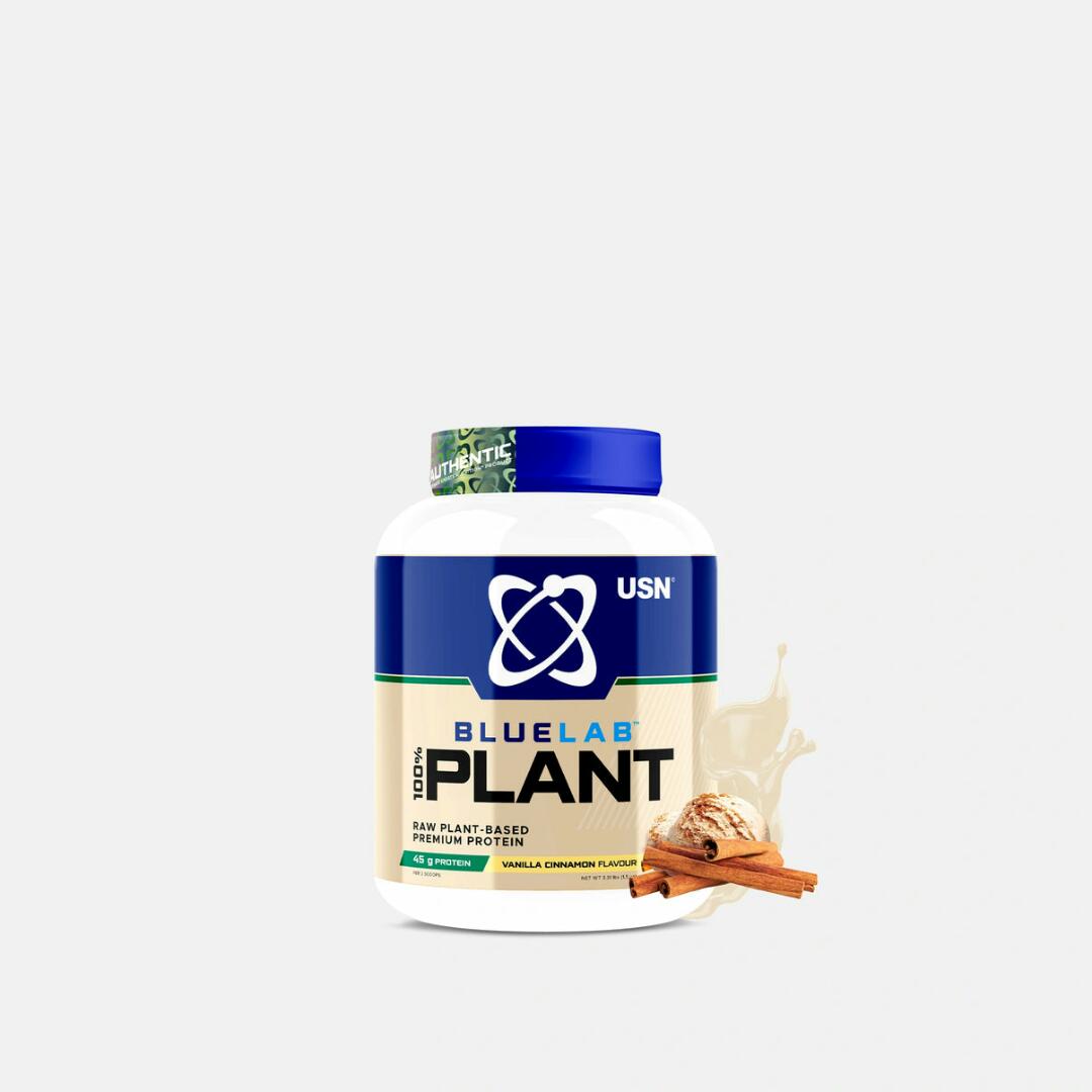 USN BLUELAB 100%PLANT Raw plant-based Premium Protein VANILLA CINNAMON Flavor NET WT 775 grams