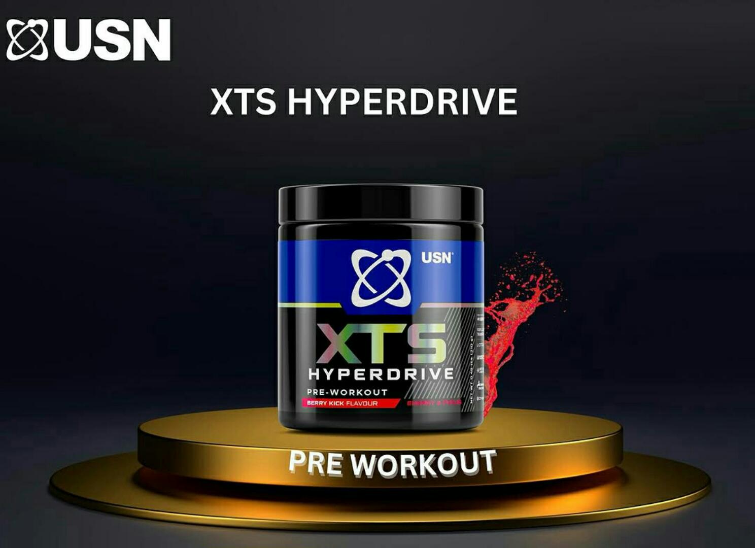 USN XTS HYPERDRIVE PRE-WORKOUT Energy and Focus NET WT 210 Grams