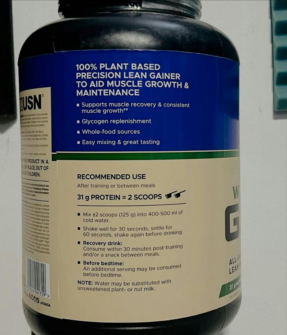 USN WHOLE FOOD GAINER All in one precision LEAN GAINER NUTRITION SHAKE Vanilla Flavor  NET WT 5.5 lbs(2.5kg)