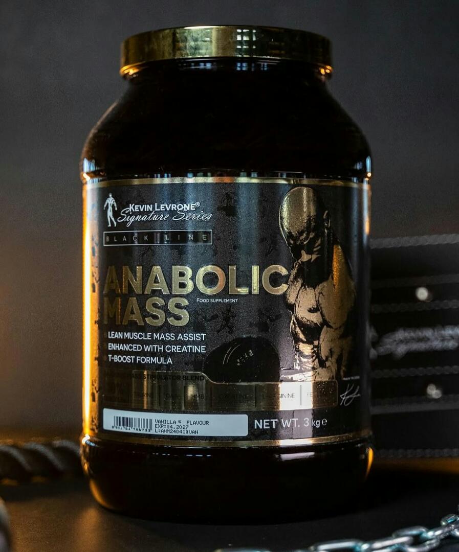 KEVIN LEVRONE Signature Series BLACK LINE  PRO MUSCLE BUILDING WEIGHT GAINER  Anaboli Mass Food supplement NET WT.3Kg