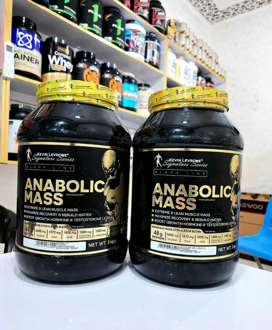 KEVIN LEVRONE Signature Series BLACK LINE  PRO MUSCLE BUILDING WEIGHT GAINER  Anaboli Mass Food supplement NET WT.3Kg