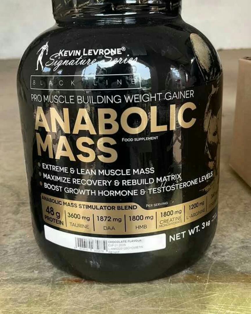 KEVIN LEVRONE Signature Series BLACK LINE  PRO MUSCLE BUILDING WEIGHT GAINER  Anaboli Mass Food supplement NET WT.3Kg