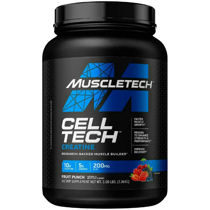 MUSCLETECH CELLTECH CREATINE Research-Backed Muscle Builder Faster muscle growth-Proven to enhance Strength and Performance-Improve Recovery NET WT 3LBS