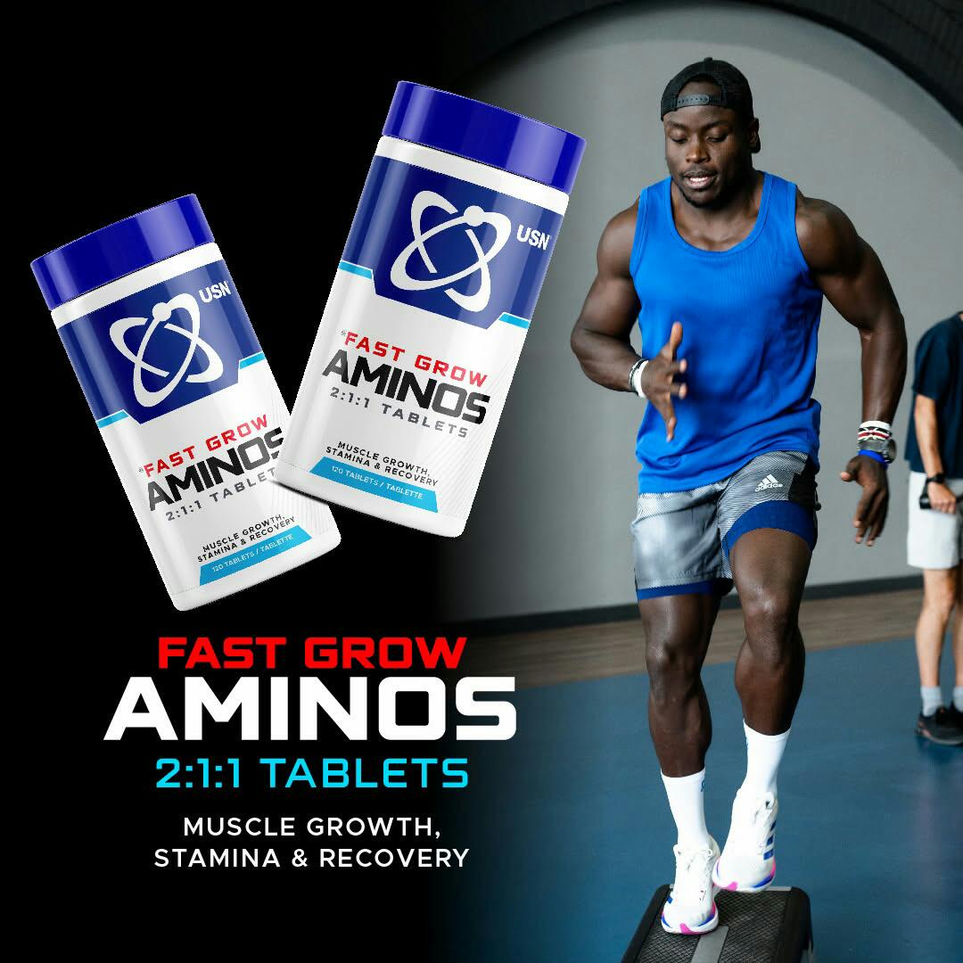 USN® Fast Grow Aminos 2:1:1 Tablets Muscle Growth,Stamina and Recovery 60 tablets