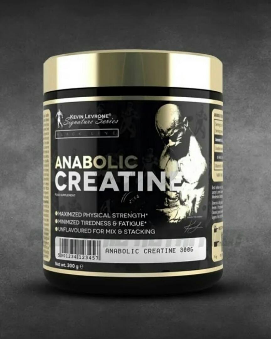 KEVIN LEVRONE SIGNATURE SERIES BLACK LINE ANABOLIC CREATINE Food supplement Maximized physical strength,Minimized tiredness and fatigue,Unflavored for mix and stacking 60 Servings NET WT 300Grams