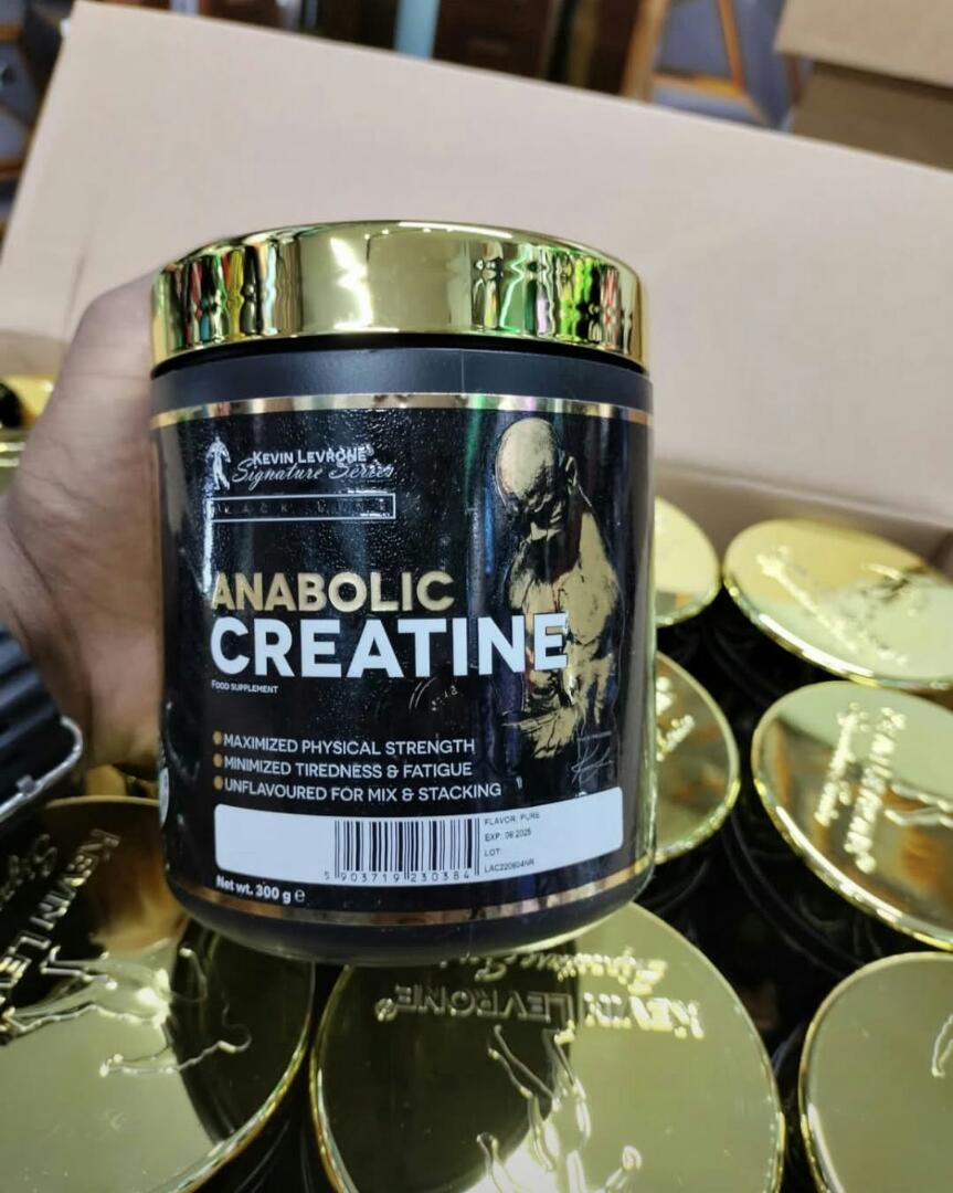KEVIN LEVRONE SIGNATURE SERIES BLACK LINE ANABOLIC CREATINE Food supplement Maximized physical strength,Minimized tiredness and fatigue,Unflavored for mix and stacking 60 Servings NET WT 300Grams