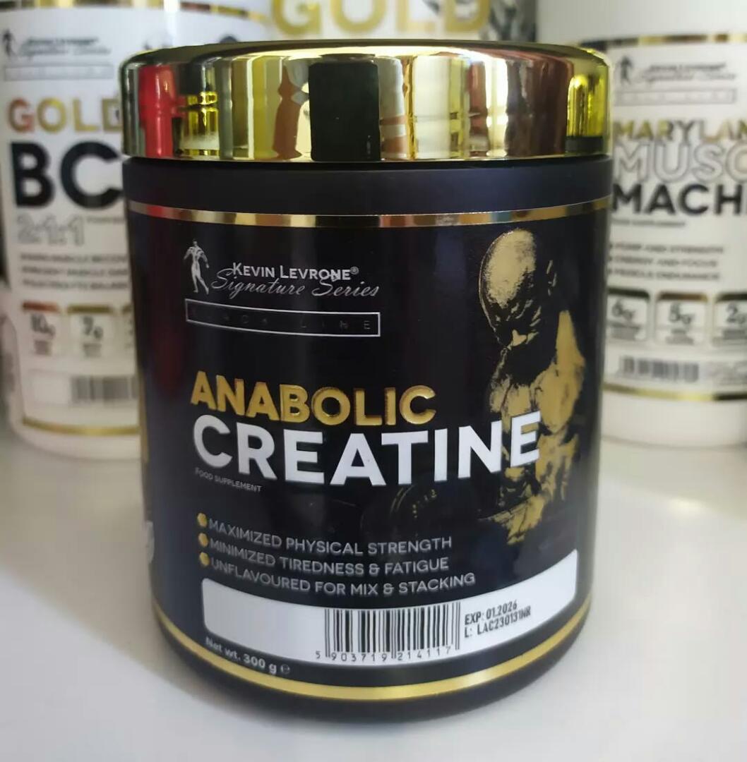 KEVIN LEVRONE SIGNATURE SERIES BLACK LINE ANABOLIC CREATINE Food supplement Maximized physical strength,Minimized tiredness and fatigue,Unflavored for mix and stacking 60 Servings NET WT 300Grams