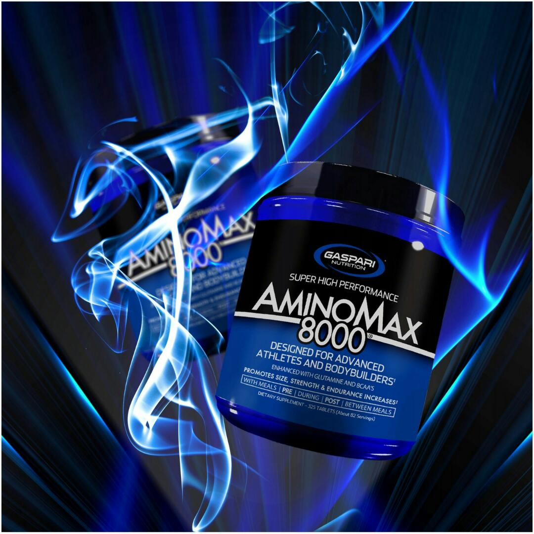 GASPARI NUTRITION 8000 SUPER HIGH PERFORMANCE AMINOMAX DESIGNED FOR ADVANCE ATHLETES AND BODYBUILDERS Enhanced with Creatine,Taurine and BCAA's DIETARY SUPPLEMENT-325 TABLETS(About 82 servings)
