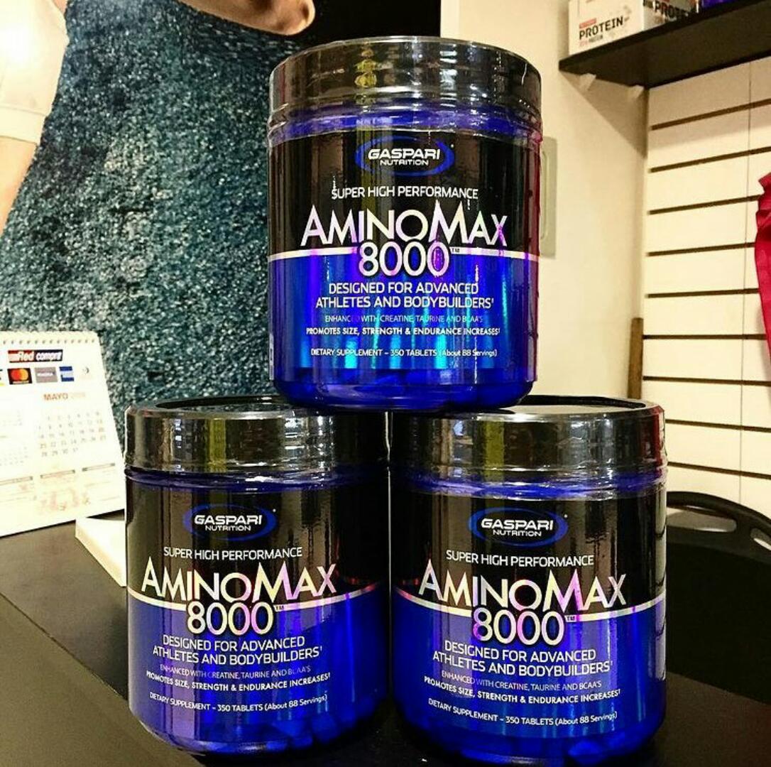 GASPARI NUTRITION 8000 SUPER HIGH PERFORMANCE AMINOMAX DESIGNED FOR ADVANCE ATHLETES AND BODYBUILDERS Enhanced with Creatine,Taurine and BCAA's DIETARY SUPPLEMENT-325 TABLETS(About 82 servings)