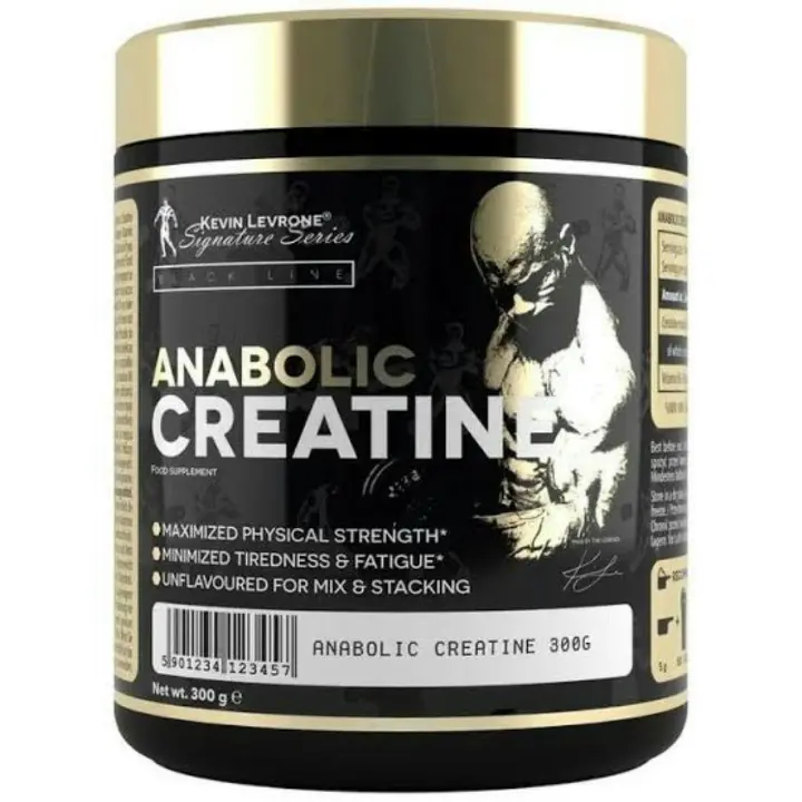 KEVIN LEVRONE SIGNATURE SERIES BLACK LINE ANABOLIC CREATINE Food supplement Maximized physical strength,Minimized tiredness and fatigue,Unflavored for mix and stacking 60 Servings NET WT 300Grams
