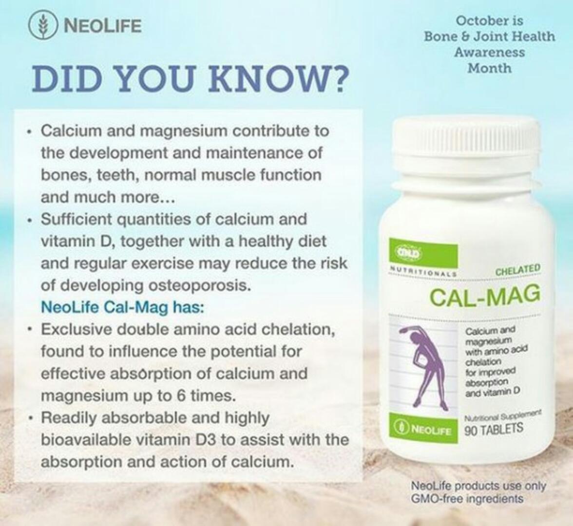 NEOLIFE CHELATED CAL-MAG Calcium and magnesium with amino acid ,Chelation for improved absorption and Vitamin D Nutritional supplement 90 Tablets