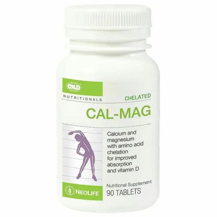 NEOLIFE CHELATED CAL-MAG Calcium and magnesium with amino acid ,Chelation for improved absorption and Vitamin D Nutritional supplement 90 Tablets