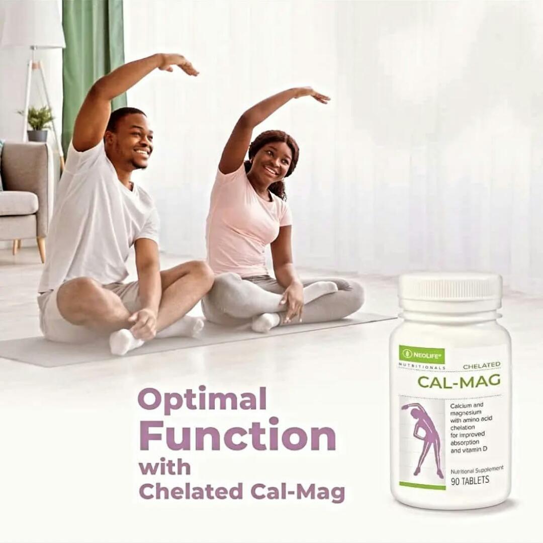 NEOLIFE CHELATED CAL-MAG Calcium and magnesium with amino acid ,Chelation for improved absorption and Vitamin D Nutritional supplement 90 Tablets