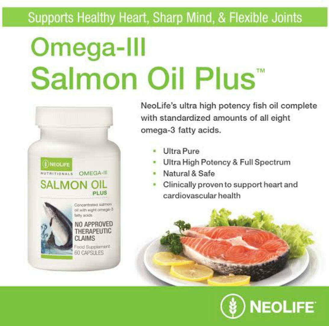 NEOLIFE SALMON OIL PLUS OMEGA-3 Pure and concentrated provides all eight Omega -3s Dietary supplement 90 SOFTGEL CAPSULES