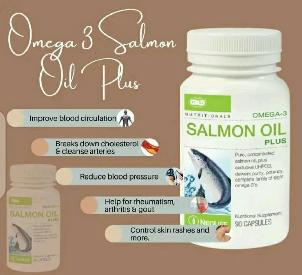 NEOLIFE SALMON OIL PLUS OMEGA-3 Pure and concentrated provides all eight Omega -3s Dietary supplement 90 SOFTGEL CAPSULES