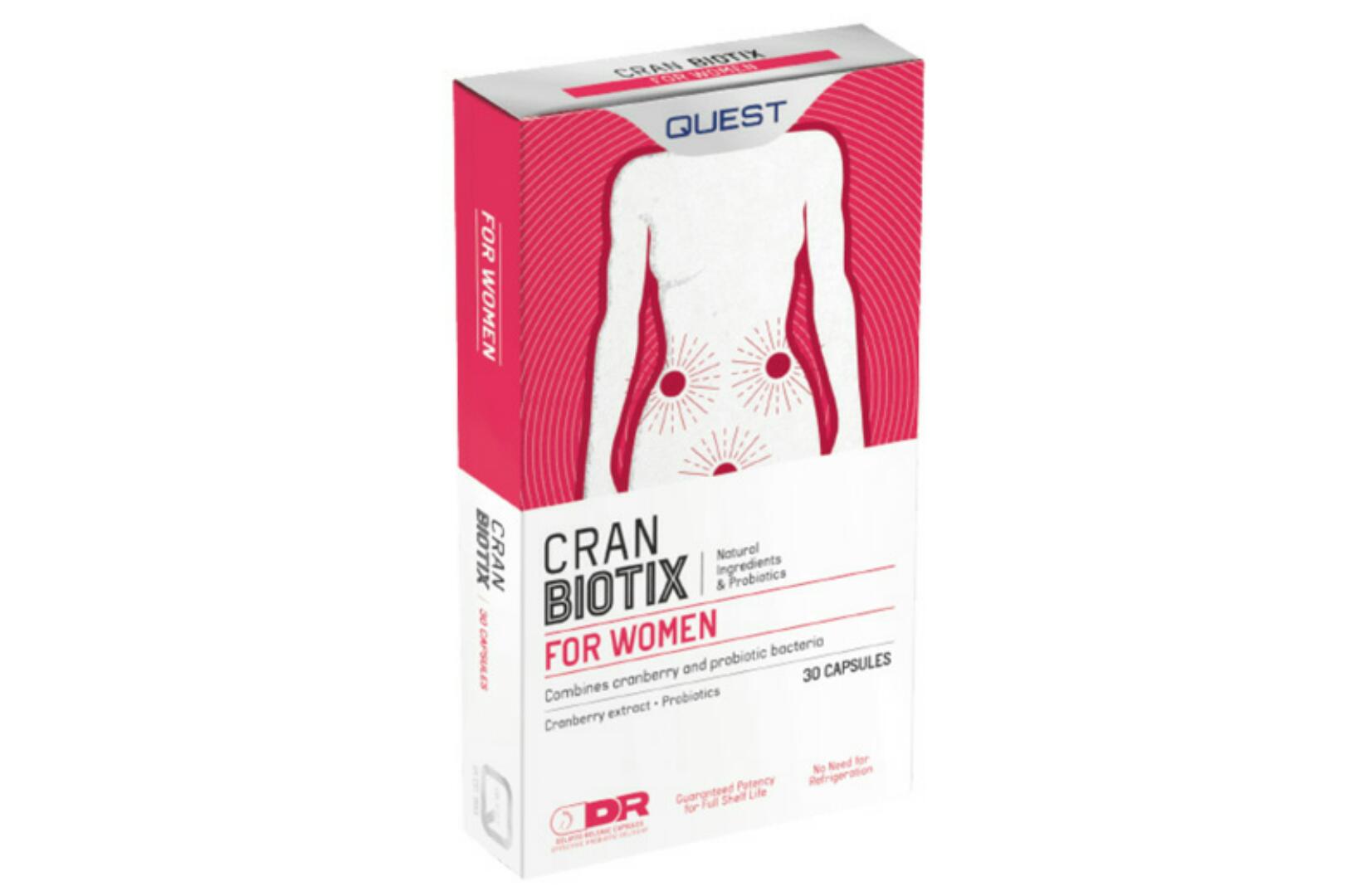 QUEST CRAN BIOTIX FOR WOMEN Natural ingredients&Probiotics Combines cranberry and probiotic bacteria Cranberry extract + Probiotics 30 CAPSULES view 3
