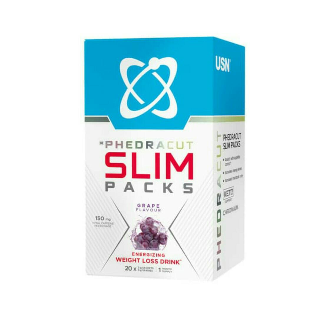 USN PHEDRACUT SLIM PACKS ENERGIZED WEIGHLOSS DRINK 20×5 Grams
