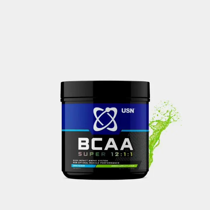 USN BCAA SUPER 12:1:1 High Impact Amino System For Optimal Muscle performance Zero Sugar NET WT 315 Grams