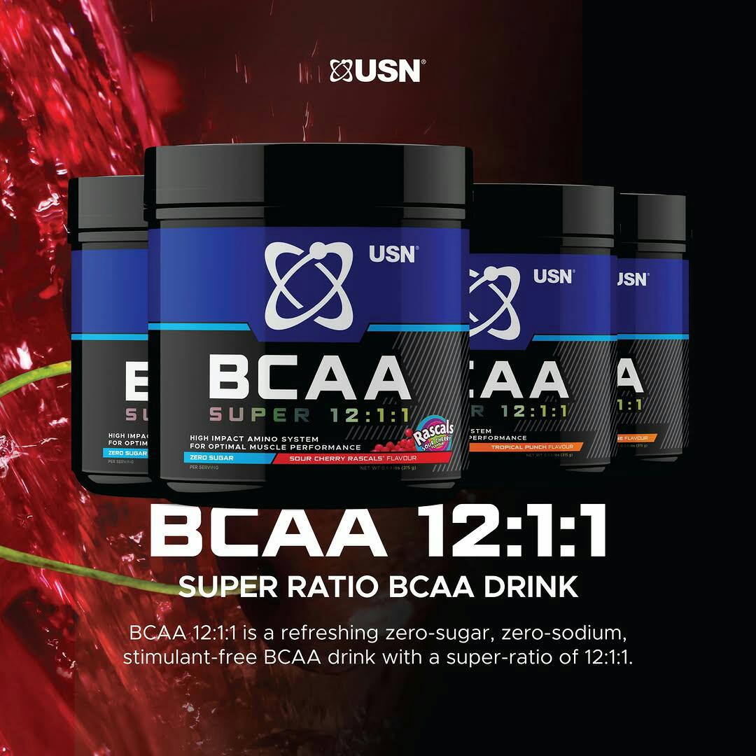 USN BCAA SUPER 12:1:1 High Impact Amino System For Optimal Muscle performance Zero Sugar NET WT 315 Grams