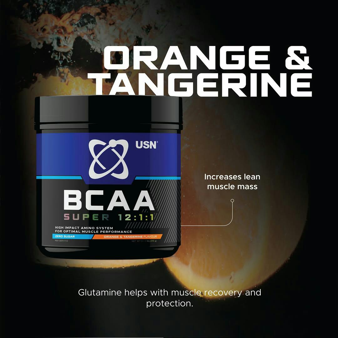 USN BCAA SUPER 12:1:1 High Impact Amino System For Optimal Muscle performance Zero Sugar NET WT 315 Grams