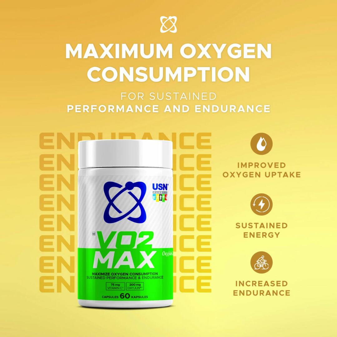 USN VO2 MAX Maximize Oxygen Consumption Sustained Performance & Endurance 60 Capsules