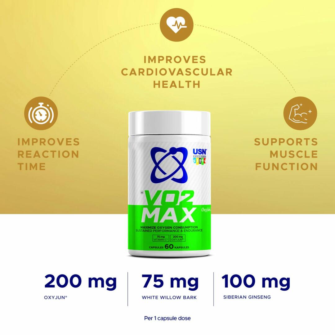 USN VO2 MAX Maximize Oxygen Consumption Sustained Performance & Endurance 60 Capsules