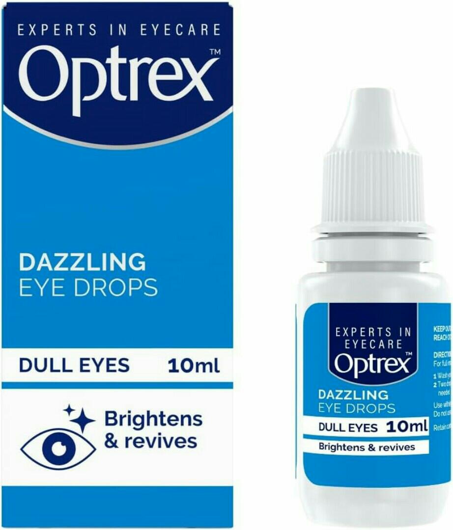 WHITE EYES OPTREX DAZZLING EYE DROPS DULL EYES Brightens and Revives 10ml