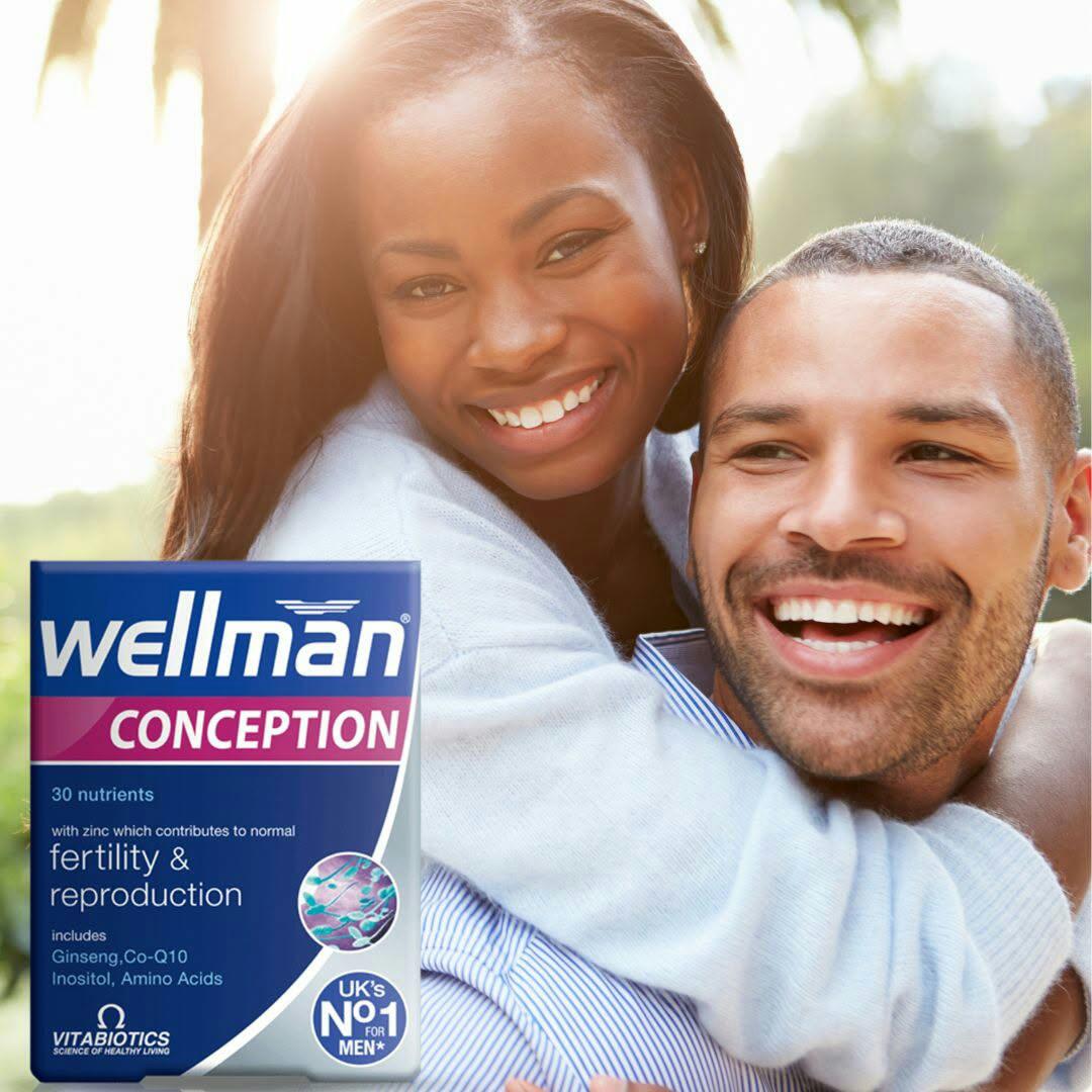 WELLMAN CONCEPTION 30 Nutrients with zinc which contribute to normal  Fertility &  Reproduction Includes Ginseng,Co - Q10 Inositol,Amino Acids VITABIOTICS UK'S NO.1 FOR MEN