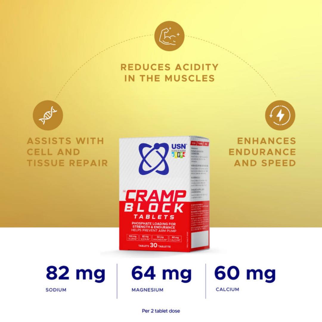 USN CRAMP BLOCK TABLETS PHOSPHATE LOADING FOR STRENGTH AND ENDURANCE 30 TABLETS