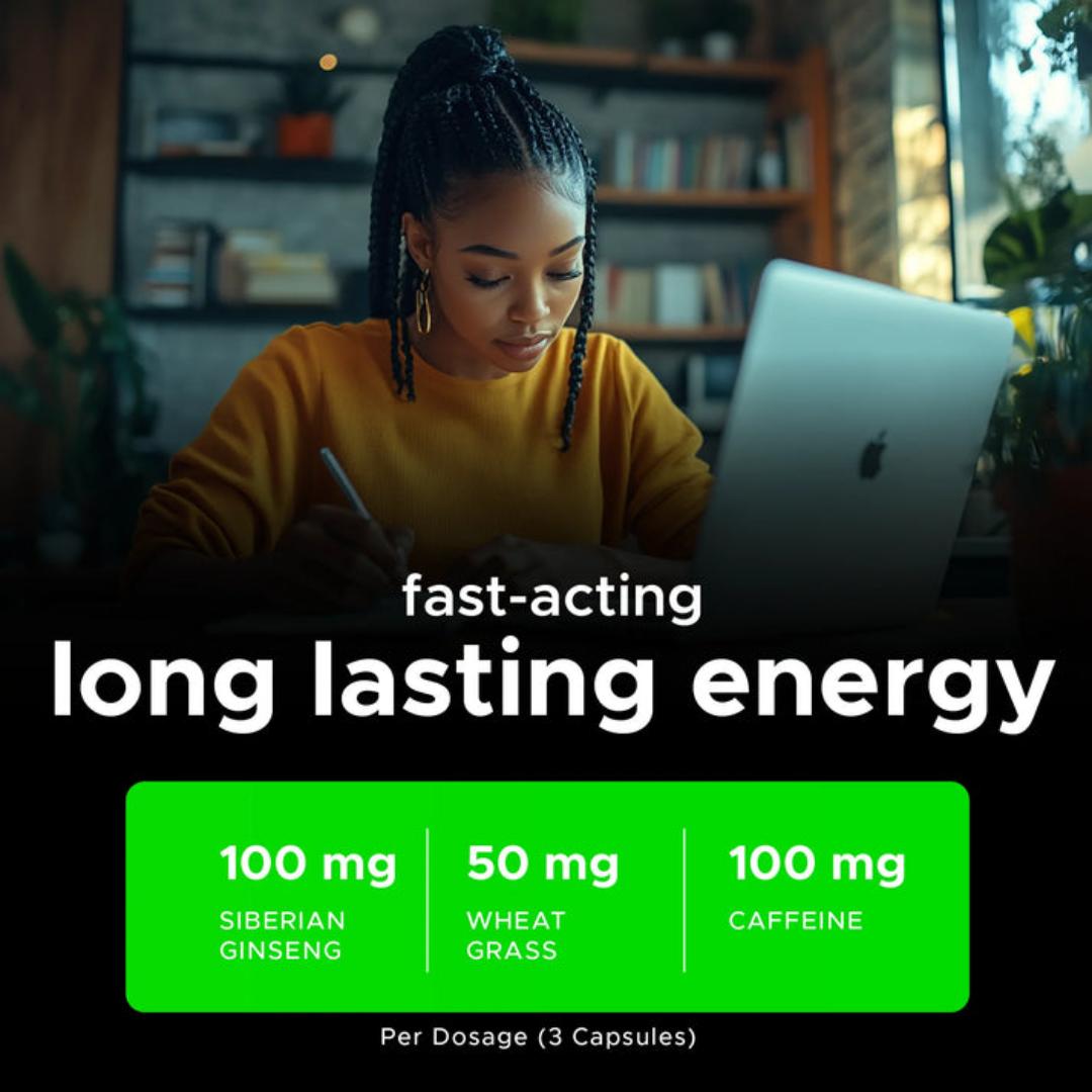 USN VITABLIZ ENERGY FOR HOURS FAST ACTING ENERGY CAFFEINE & B-VITAMINS WITH SIBERIAN & PANAX GINSENG 1 SACHET 3 CAPSULES