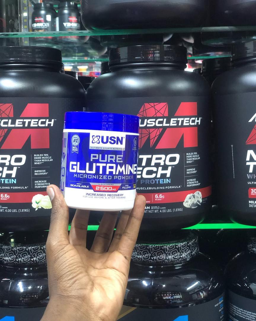 USN PURE GLUTAMINE MICRONIZED POWDER INCREASED RECOVERY FOR USE BEFORE & AFTER TRAINING 80 SERVINGS 200 GRAMS