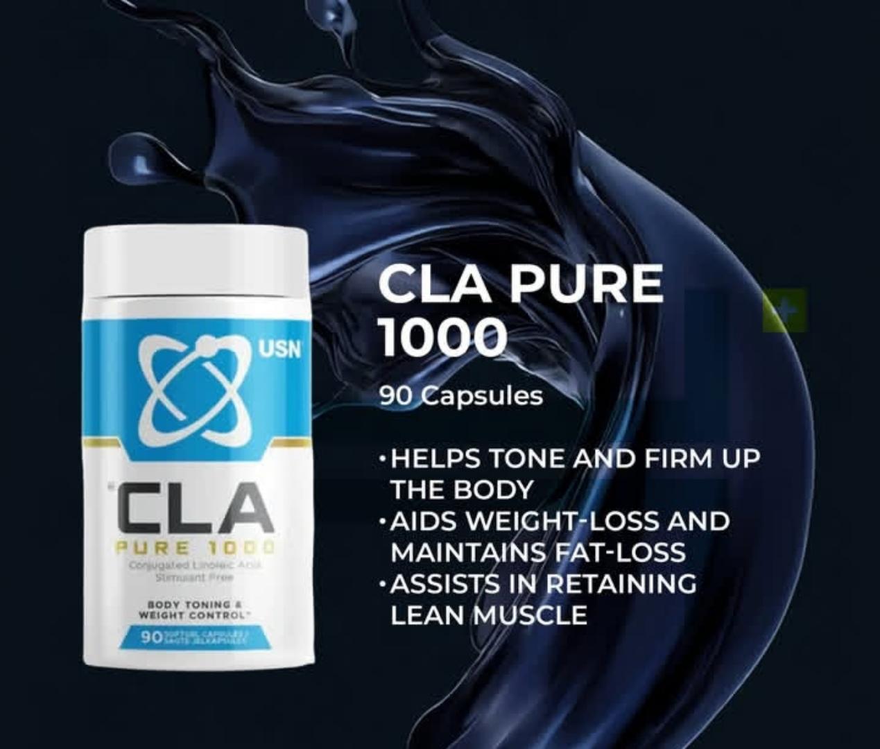 USN CLA PURE 1000 conjugated linoleic Acid Stimulate Free BODY TONING & WEIGHT CONTROL 90 SOFT GEL CAPSULES