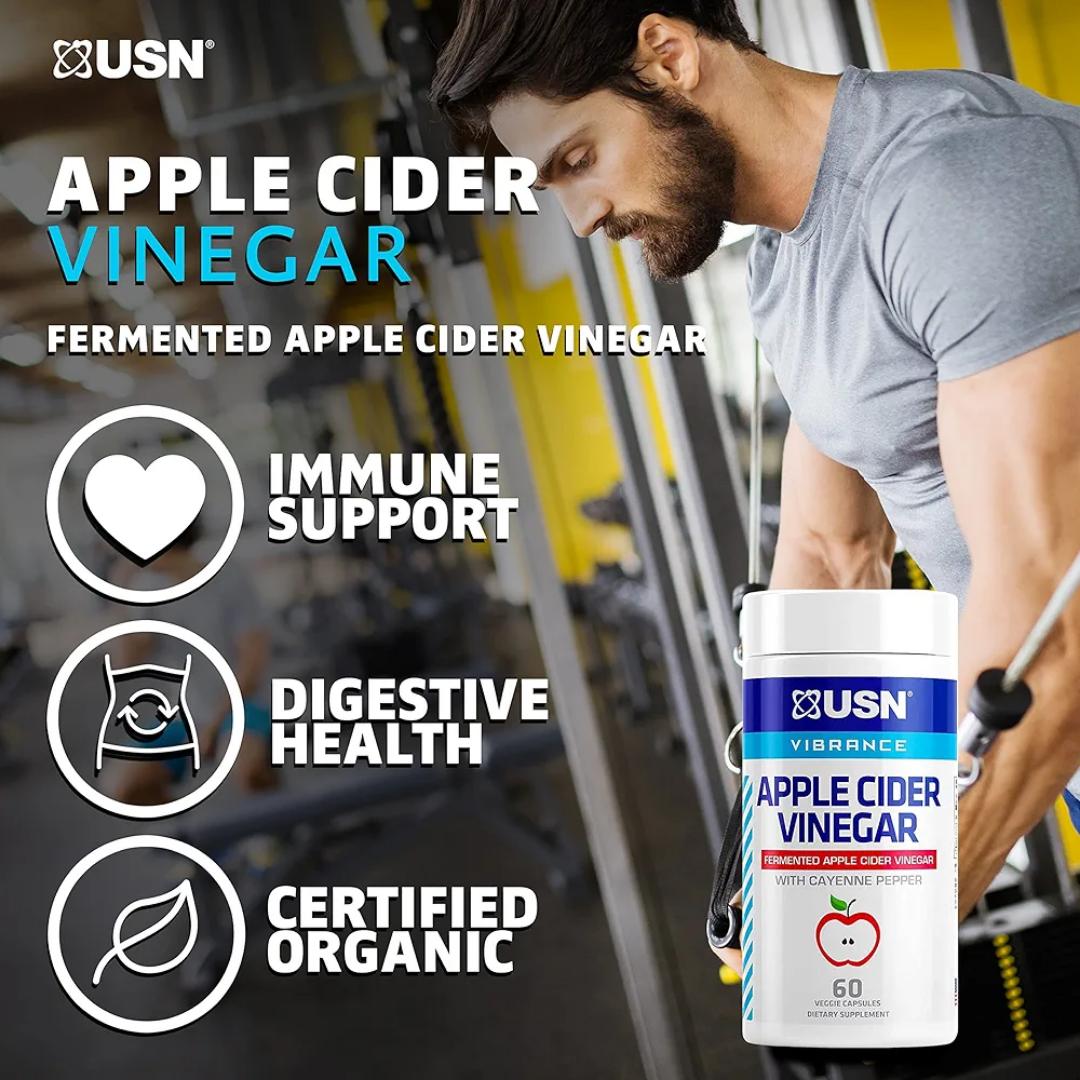 USN RAW APPLE CIDER WITH THE 'MOTHER' CHROMIUM & GOTU KOLA WEIGHT CONTROL 60 CAPSULES
