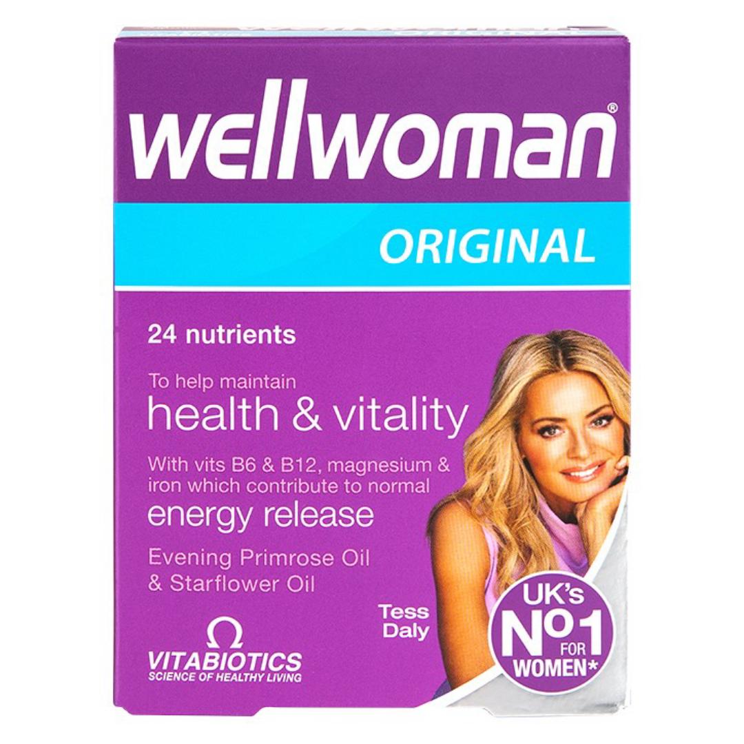 VITABIOTICS WEllWoman ORIGINAL 24 nutrients To help maintain health & vitality with vits B6& B12,magnesium & iron which contribute to normal  energy release  Evening primrose Oil & Starflower