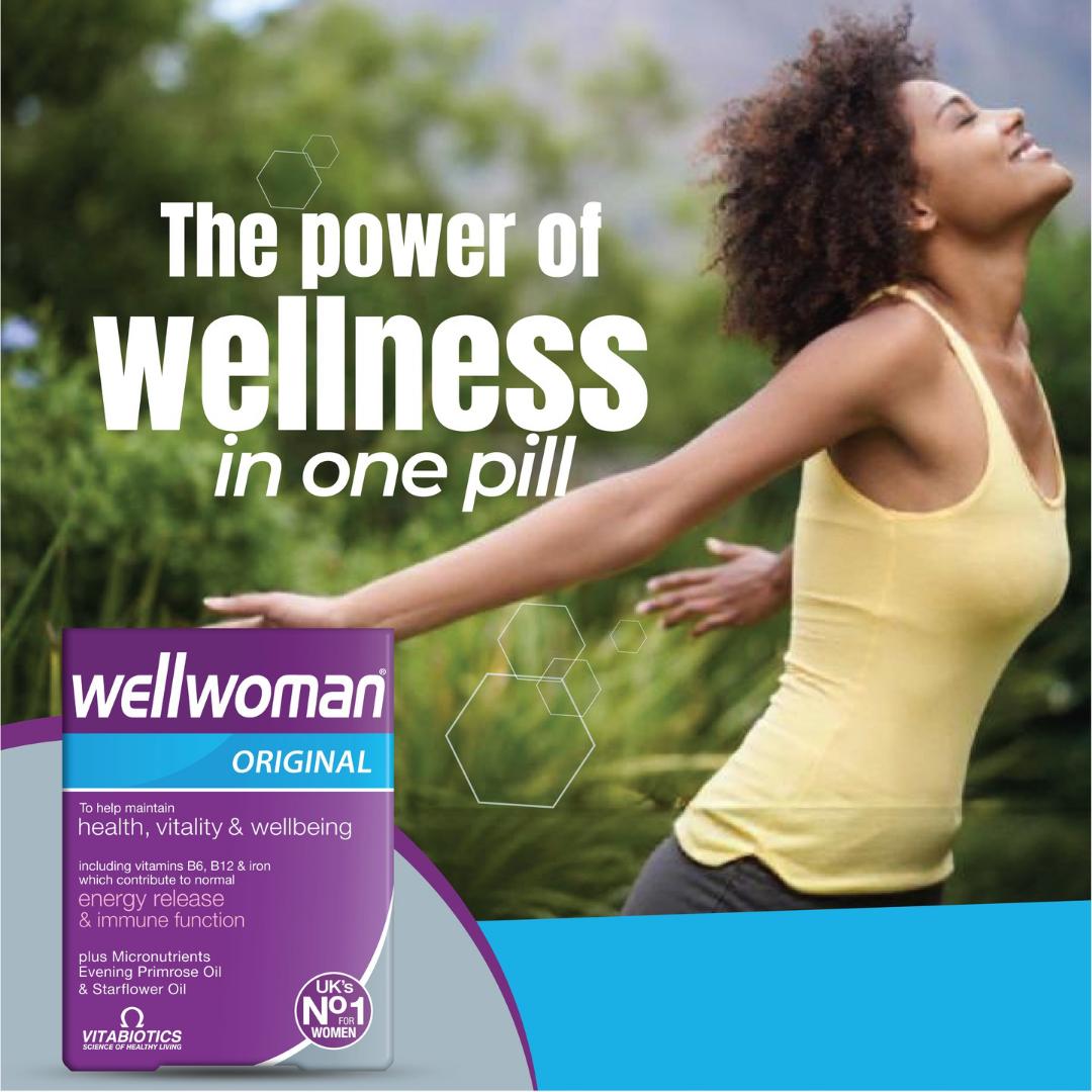 VITABIOTICS WEllWoman ORIGINAL 24 nutrients To help maintain health & vitality with vits B6& B12,magnesium & iron which contribute to normal  energy release  Evening primrose Oil & Starflower