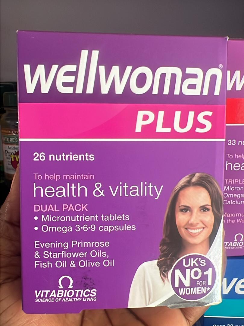 VITABIOTICS WEllWoman ORIGINAL 24 nutrients To help maintain health & vitality with vits B6& B12,magnesium & iron which contribute to normal  energy release  Evening primrose Oil & Starflower