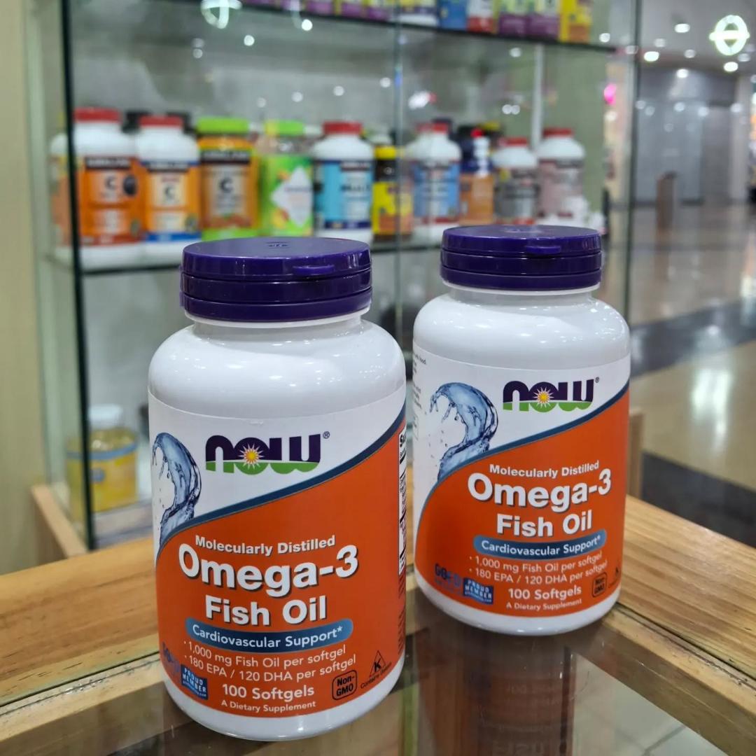 now Moleculary Distilled Omega-3 Fish oil Cardiovascular support Non-GMO180 EPA/120D HA 100 Softgels A Dietary Supplement