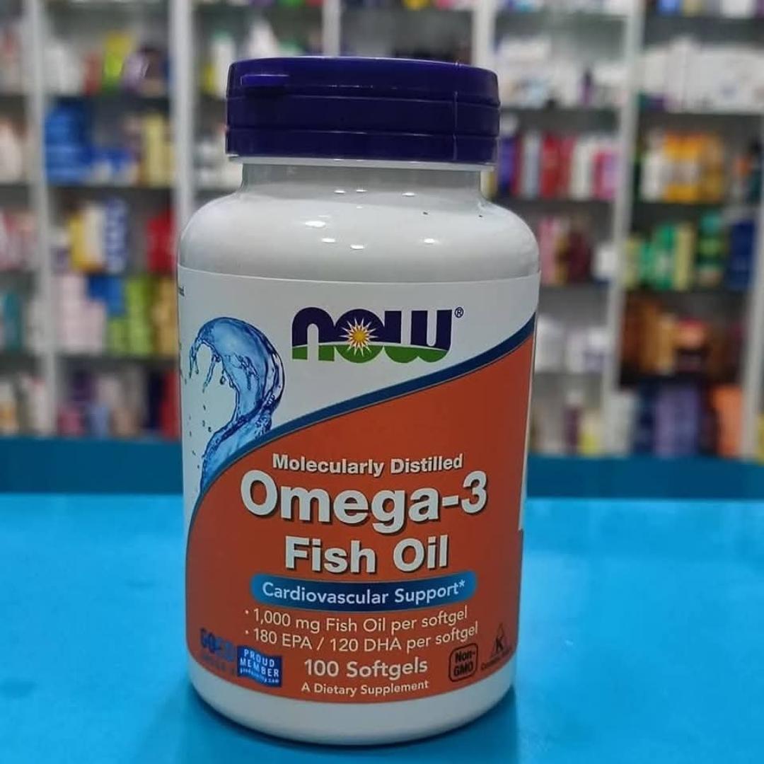 now Moleculary Distilled Omega-3 Fish oil Cardiovascular support Non-GMO180 EPA/120D HA 100 Softgels A Dietary Supplement