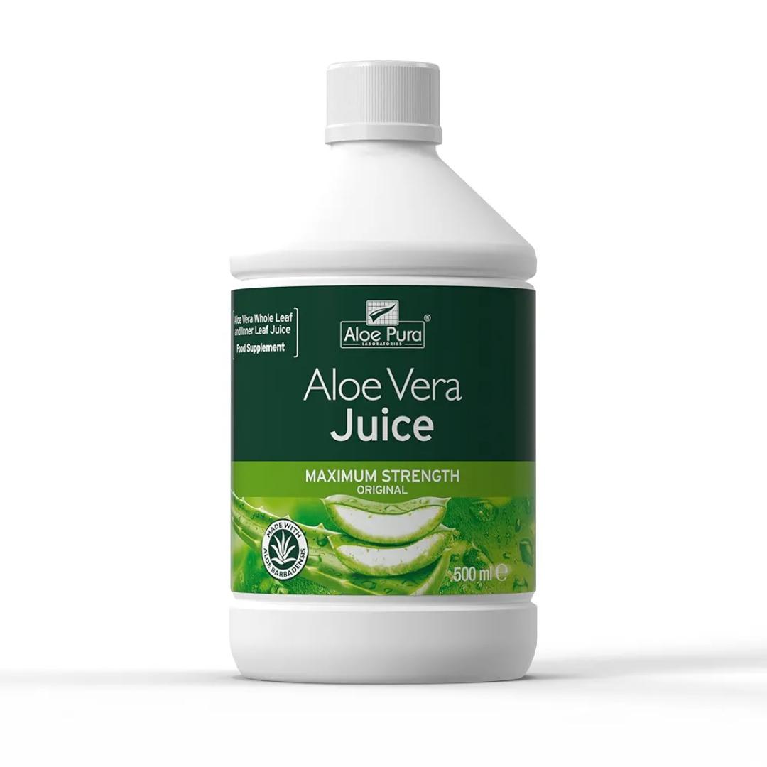 Aloe Pura Bio-active aloe vera juice MAXIMUM STRENGTH BALANCED FORMULATION  500ML Food Supplement