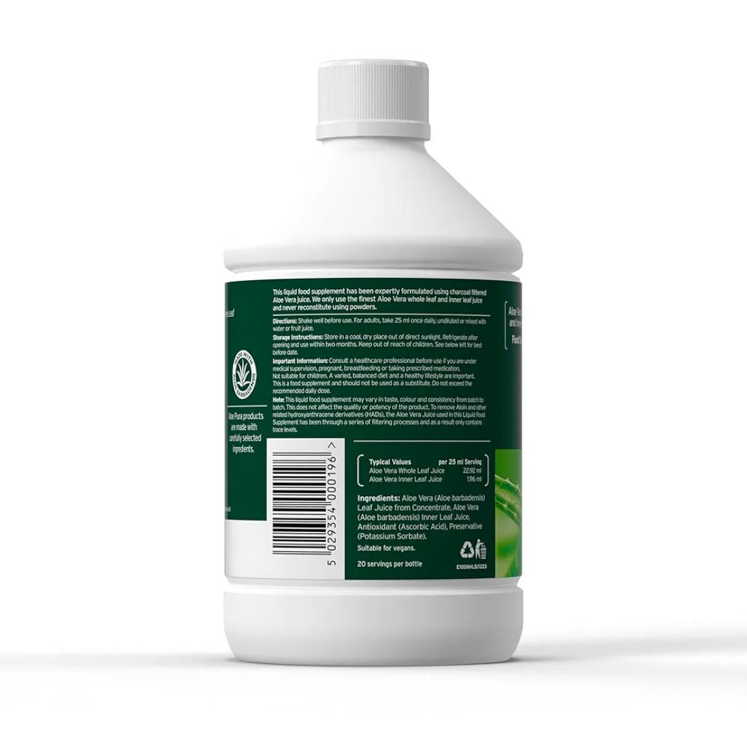 Aloe Pura Bio-active aloe vera juice MAXIMUM STRENGTH BALANCED FORMULATION  500ML Food Supplement